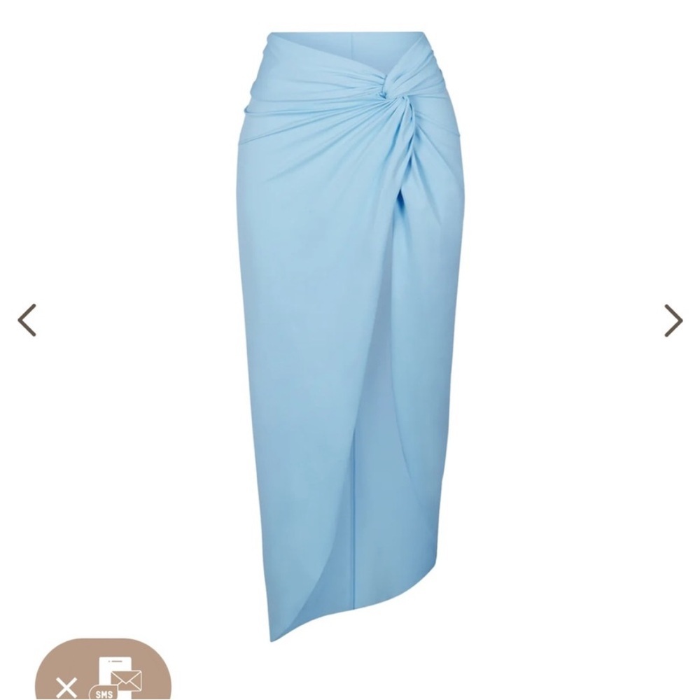 SKIMS Recycled Sarong Skirt Cover up Blue XL - Picture 2 of 9